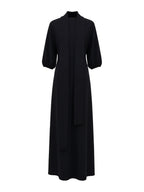 Herbst Maxikleid Damen mit Seitenschlitz