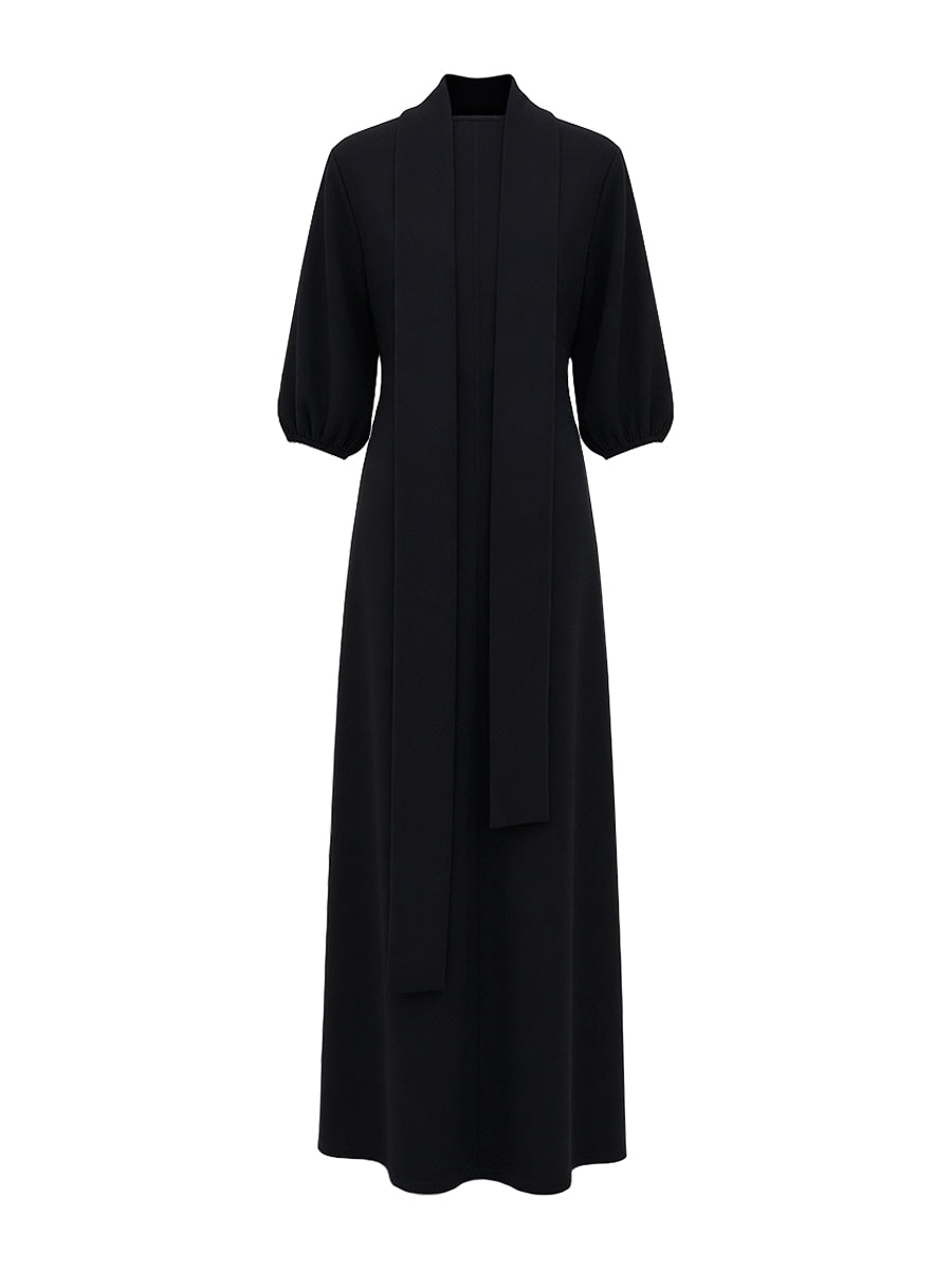 Herbst Maxikleid Damen mit Seitenschlitz