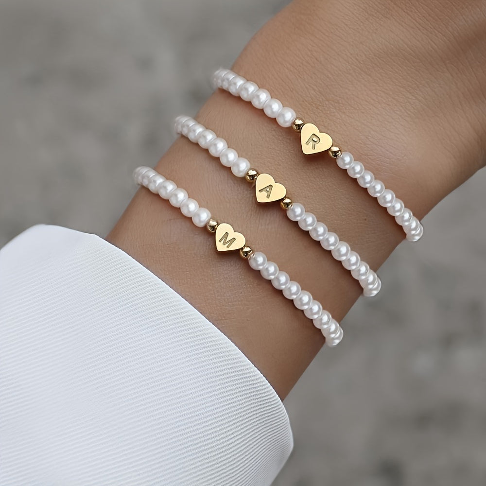 Schickes A-Z Herz Initialen Armband