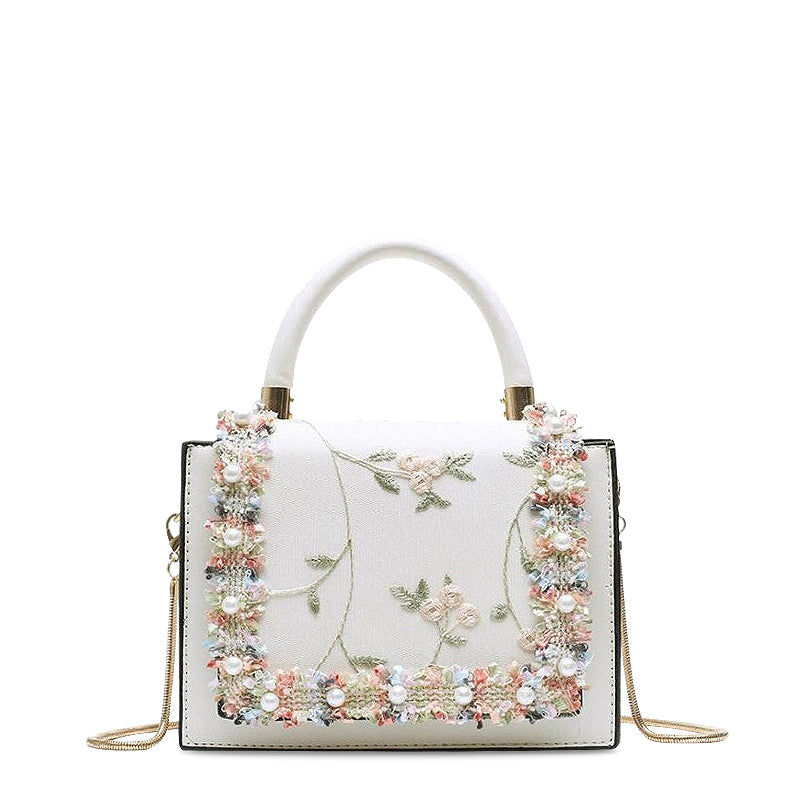 Handtasche Damen mit Spitze und Blumen