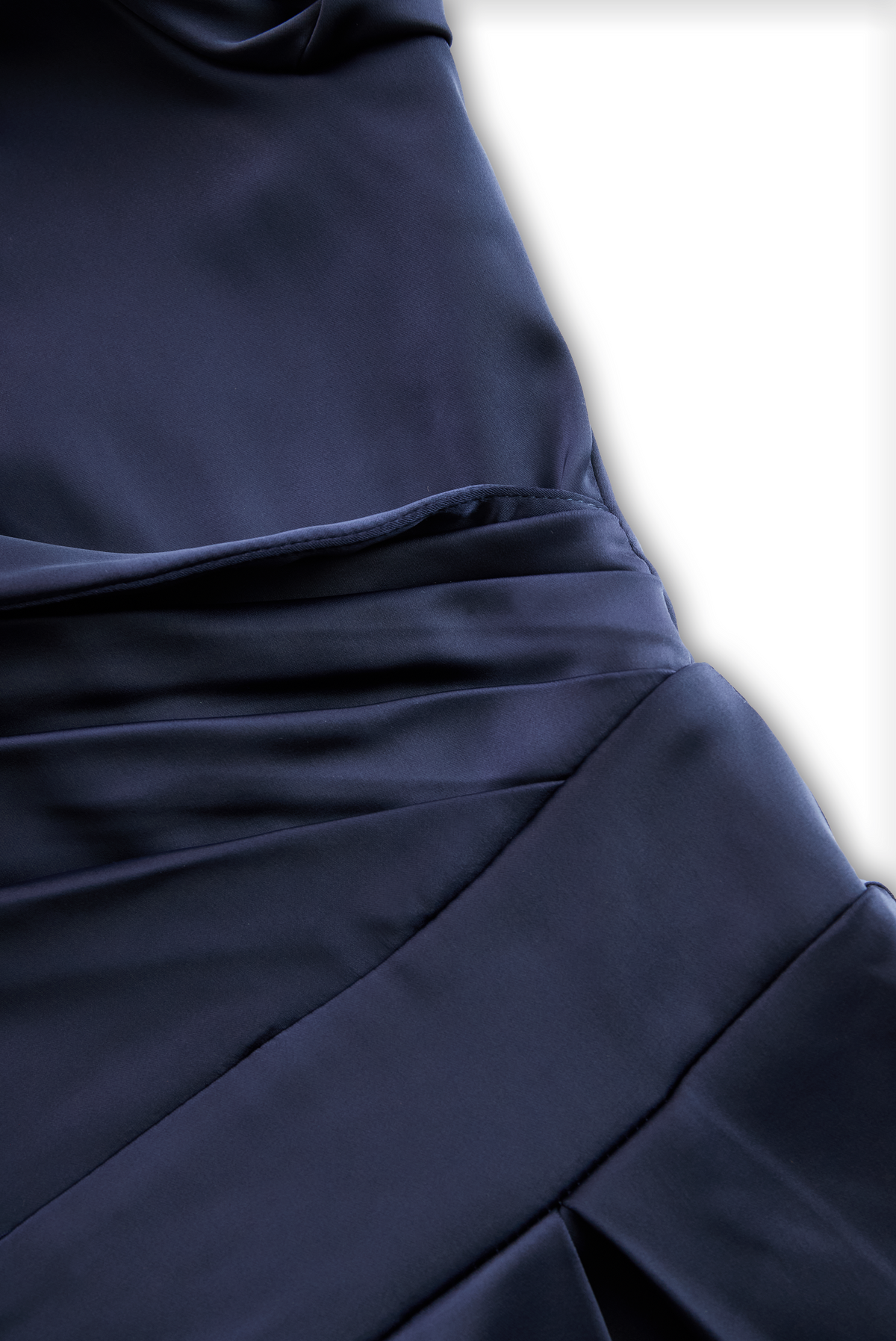 Glänzendes Satin Midikleid Damen mit Wasserfallkragen