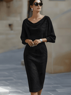 Lena | Midikleid Damen mit Fledermausärmeln