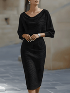 Lena | Midikleid Damen mit Fledermausärmeln