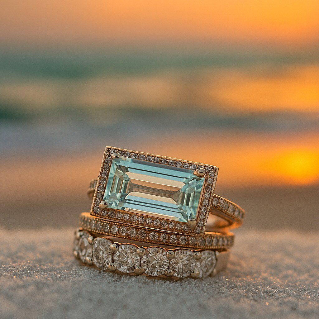 Elegantes Ozean Ring Set