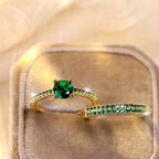 Smaragd Duo Ring Gold Set