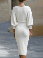 Lena | Midikleid Damen mit Fledermausärmeln