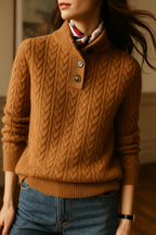 Strickpullover Damen mit Knopfleiste