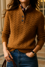 Strickpullover Damen mit Knopfleiste