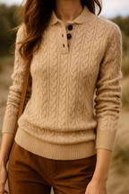 Strickpullover Damen mit Knopfleiste