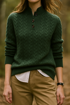 Strickpullover Damen mit Knopfleiste