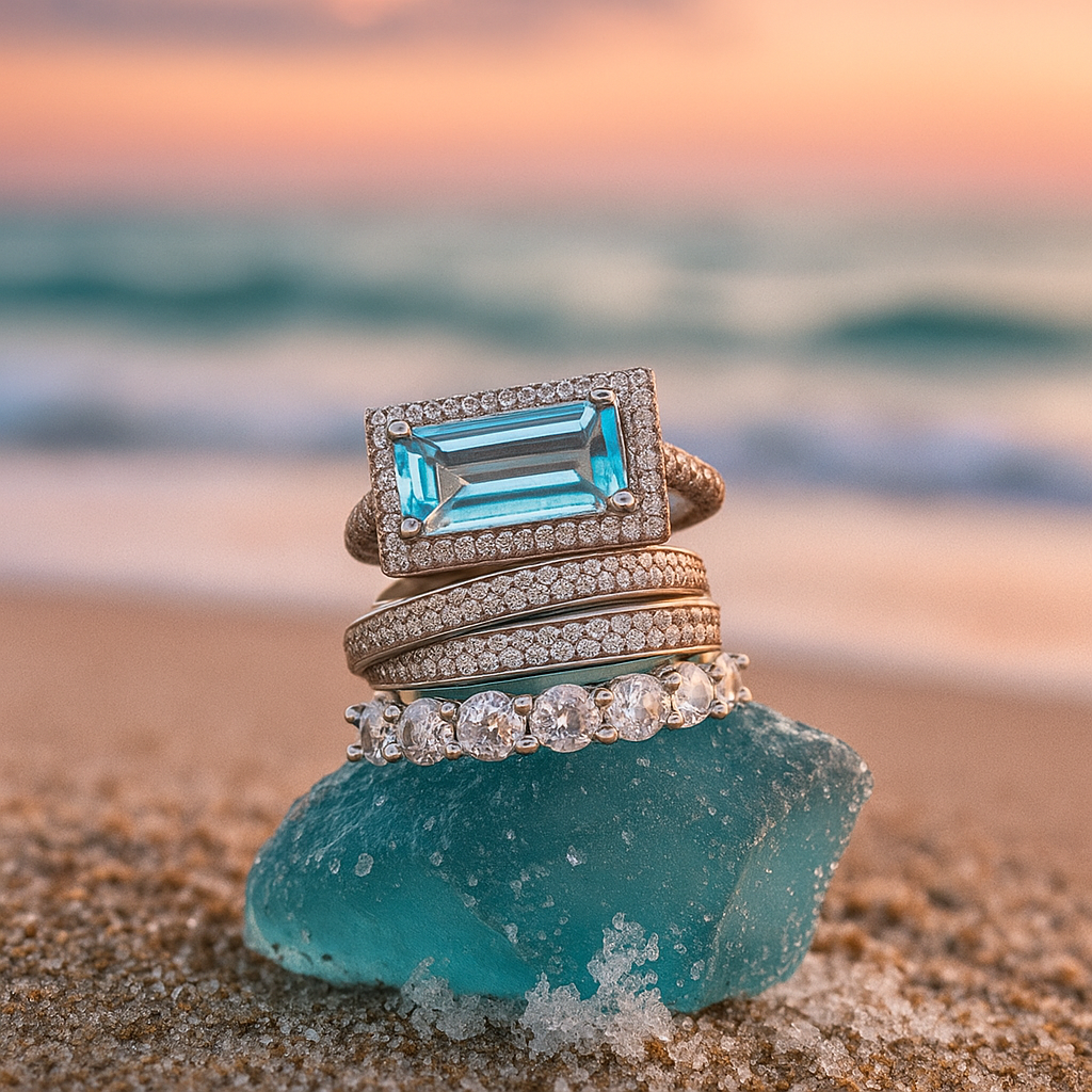 Elegantes Ozean Ring Set