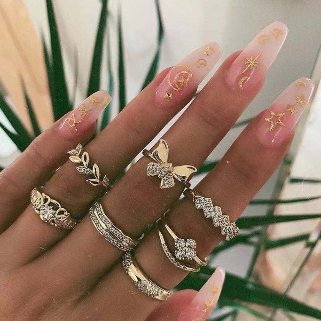 Einzigartiges Ring Set: 8 bis 12 Stück