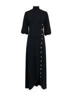 Herbst Maxikleid Damen mit Seitenschlitz