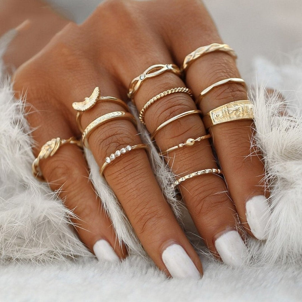 Einzigartiges Ring Set: 8 bis 12 Stück