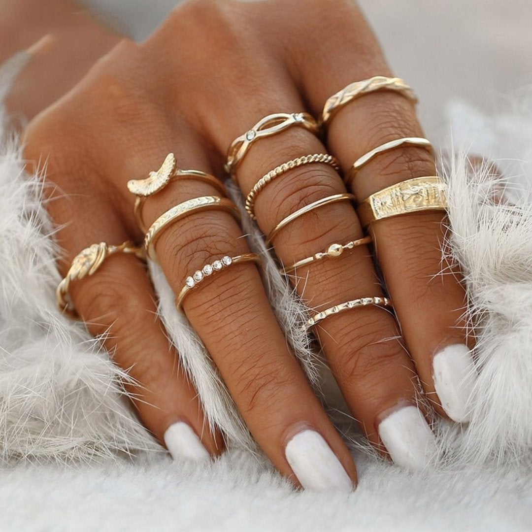 Einzigartiges Ring Set: 8 bis 12 Stück