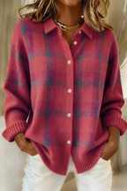 Anna | Strickjacke Damen mit Karomuster