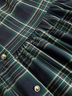 Herbst Maxikleid Damen mit Karomuster