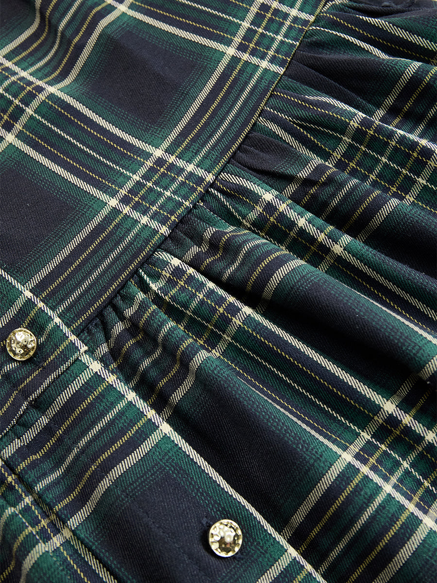 Herbst Maxikleid Damen mit Karomuster