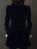 Samtjacke Damen mit Blumenstickerei
