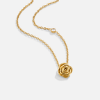 Goldene Rosenanhänger Halskette