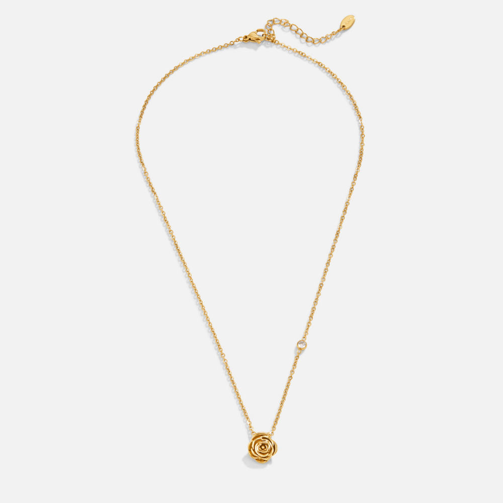 Goldene Rosenanhänger Halskette