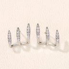 Elegante Strass Dreikrallen Ohrringe