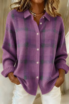 Theresa | Damen Strickjacke mit Karomuster
