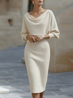 Lena | Midikleid Damen mit Fledermausärmeln