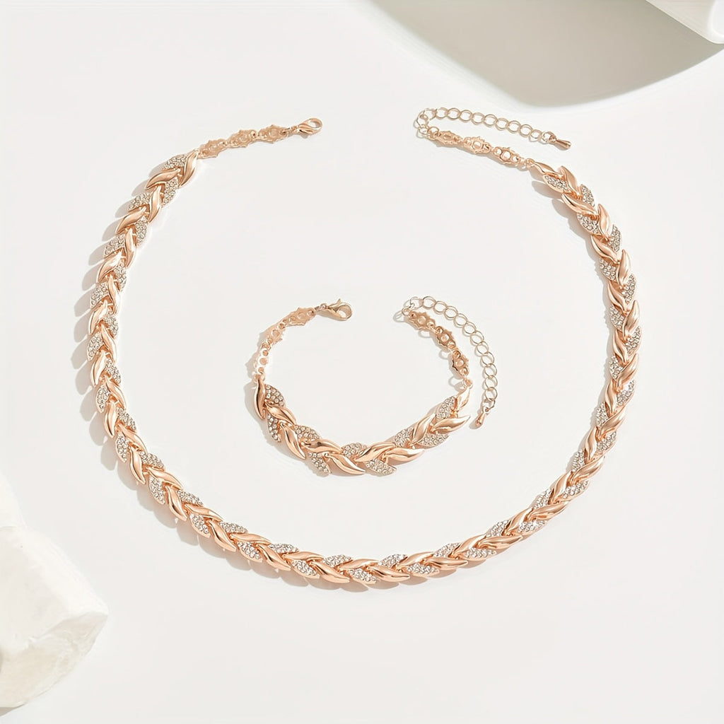 Elegantes Glas Strass Fischschwanz Set