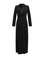 Herbst Maxikleid Damen mit tiefem V-Ausschnitt
