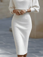Lena | Midikleid Damen mit Fledermausärmeln