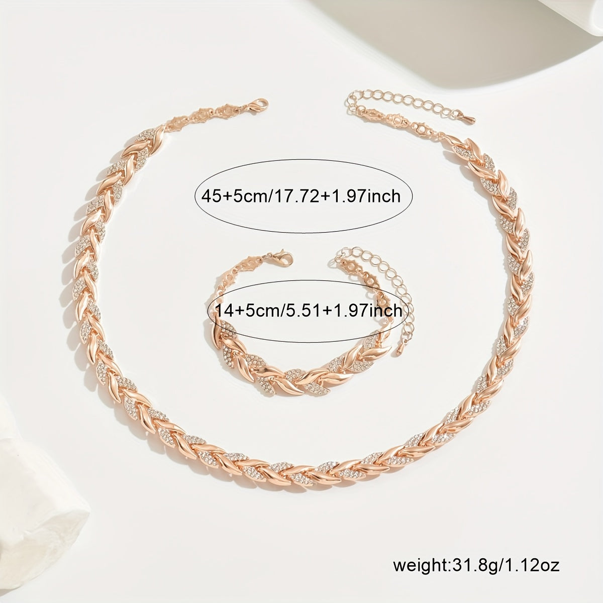 Elegantes Glas Strass Fischschwanz Set