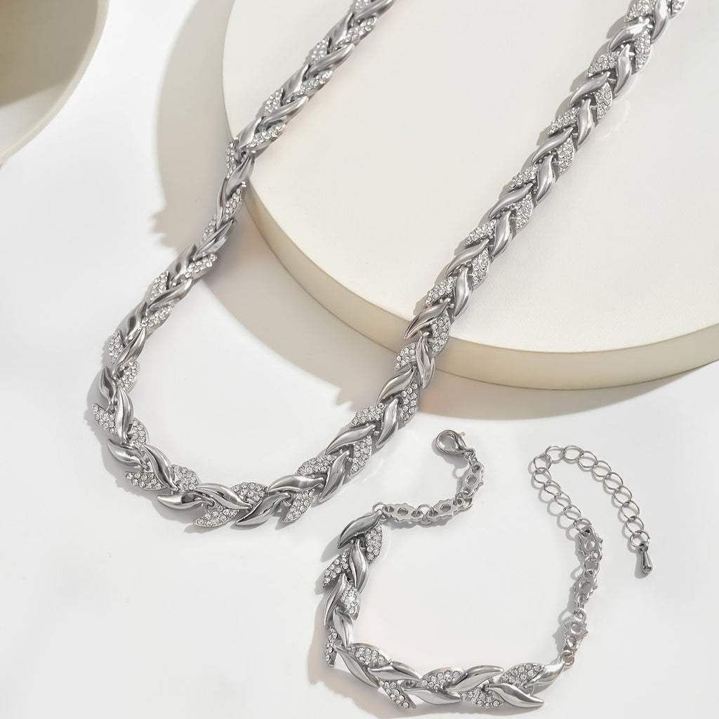 Elegantes Glas Strass Fischschwanz Set