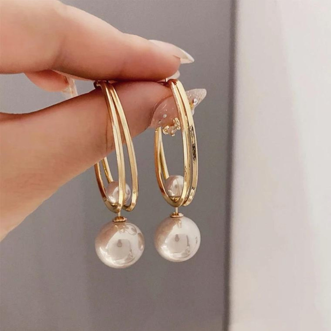 Vintage Goldene Perlen Ohrringe