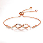 Schickes Roségold Unendlichkei Armband Verstellbar