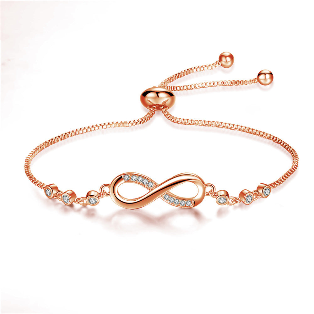 Schickes Roségold Unendlichkei Armband Verstellbar