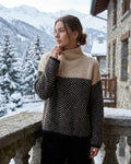 Lina | Rollkragenpullover Damen mit Chevron-Muster
