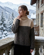 Lina | Rollkragenpullover Damen mit Chevron-Muster