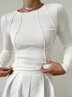 Langarmshirt Damen mit Paspelierung