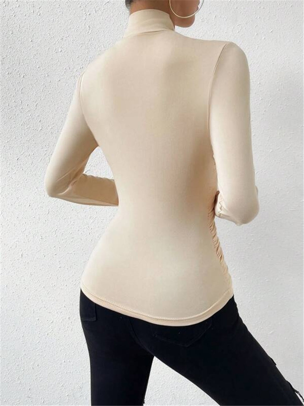 Weiches Langarmshirt Damen mit Wickelkragen