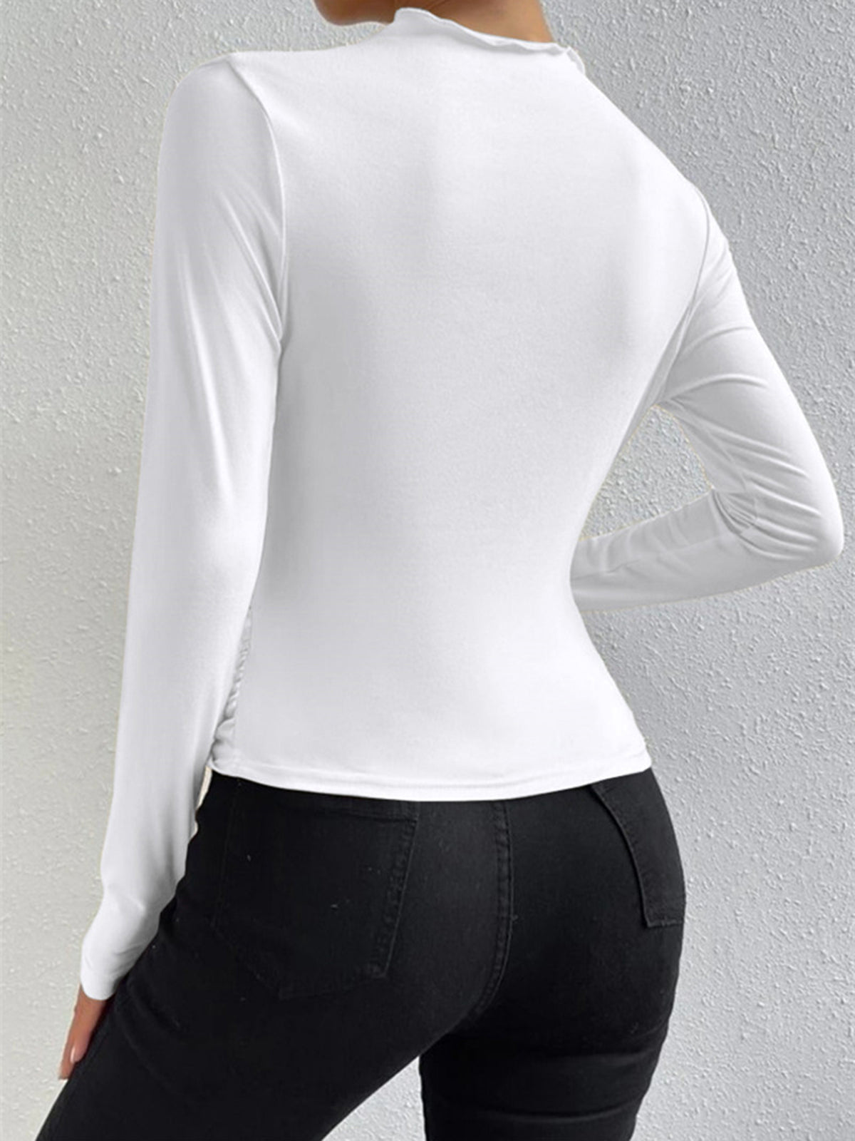 Weiches Langarmshirt Damen mit Stehkragen