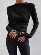 Weiches Langarmshirt Damen mit Stehkragen