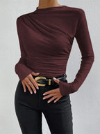 Weiches Langarmshirt Damen mit Stehkragen