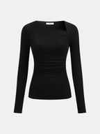 Weiches Langarmshirt Damen mit U-Boot-Ausschnitt