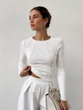 Langarmshirt Damen mit Paspelierung