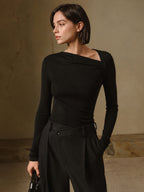 Weiches Langarmshirt Damen mit U-Boot-Ausschnitt