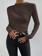 Weiches Langarmshirt Damen mit Stehkragen