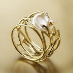 Retro Perlen Goldring