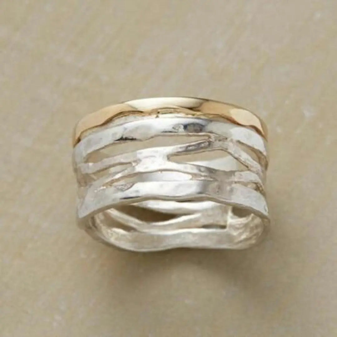 Vintage Gold und Silber Hohlring