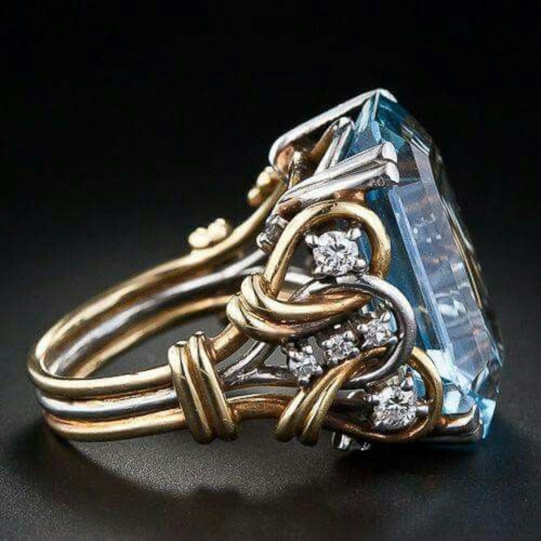 Goldring Mit Blauem Zirkonstein